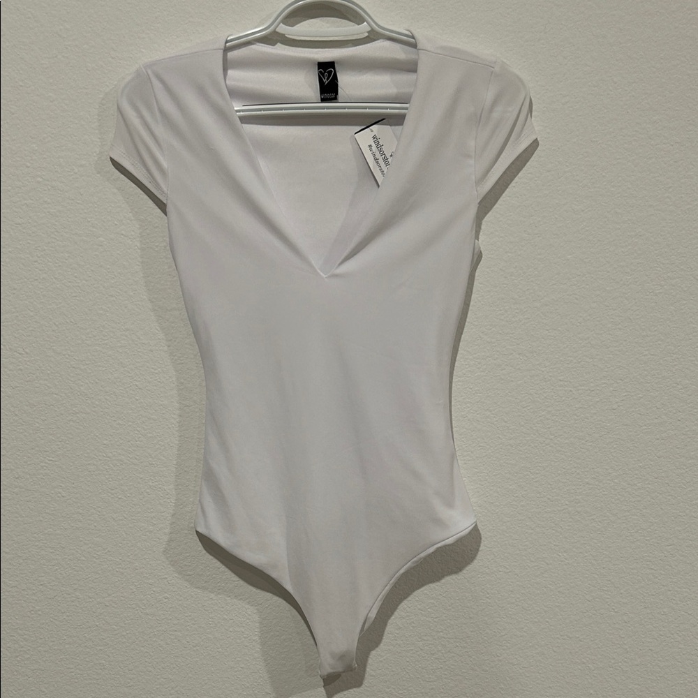 Windsor White Cap Sleeve Bodysuit